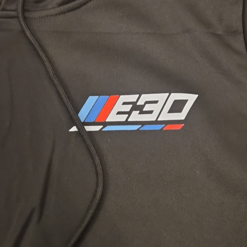 Graphic BMW E30 Black Men's Hoodie Sweatshirt Size S - Picture 2 of 5